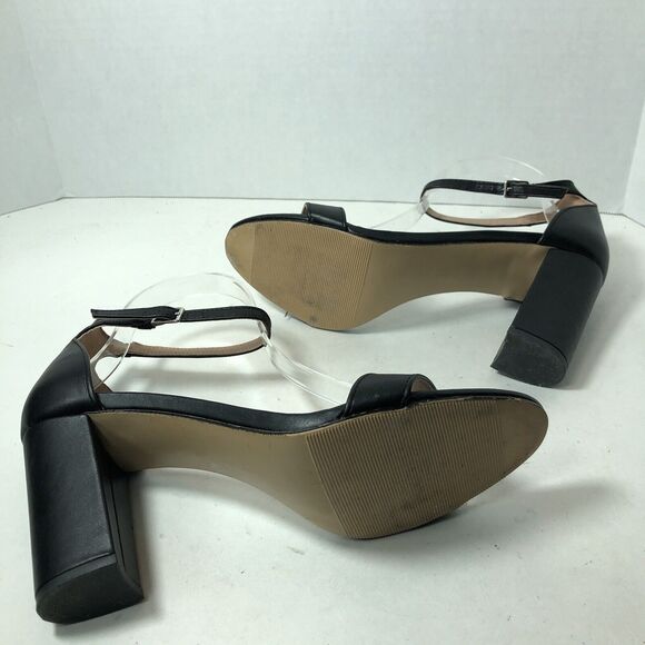 Madden Girl Heels Sandals Womens Size 9 Black Beella Block Ankle Strap Buckle G3 - Picture 10 of 10